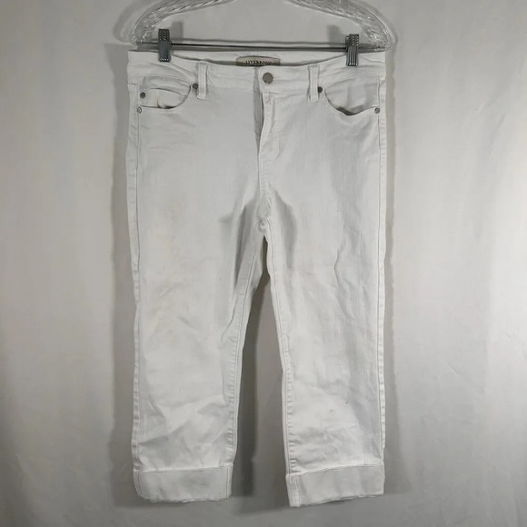 Liverpool Jeans Women's 8 29 Petite White Denim Mid Rise Pockets Cotton Blend - Picture 1 of 13